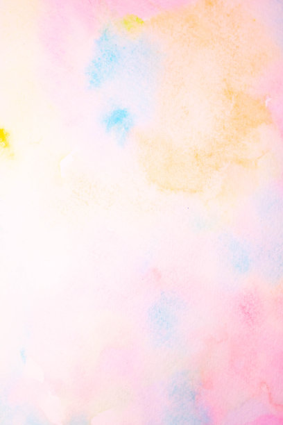 一个温和的水彩模糊绘制彩虹颜色的背景图片下载