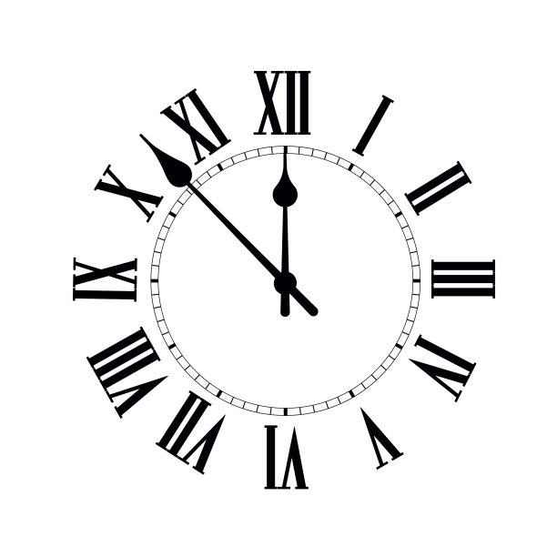 在白色背景上有阴影的钟面图片下载