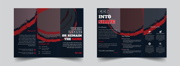 健身三册设计模板图片下载