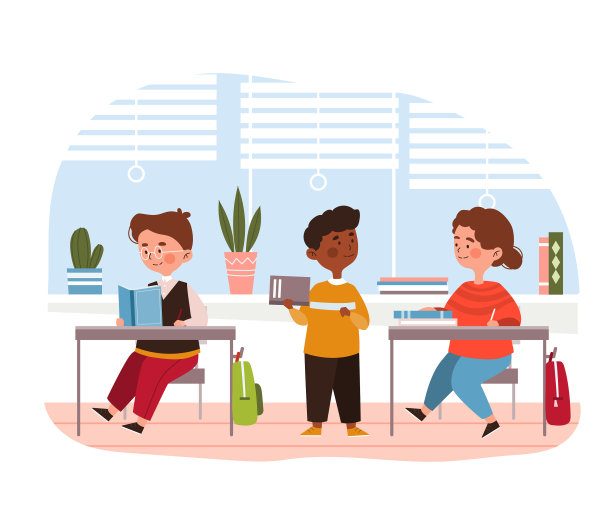 三个不同的孩子在教室里图片下载