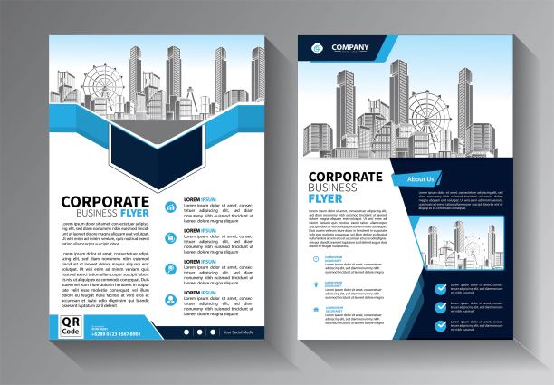 宣传册设计，涵盖现代布局，年度报告，海报，传单A4彩色三角形，几何形状的科技，科学，市场与灯光背景图片下载