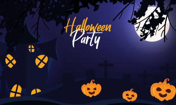 万圣节鬼屋派对背景图片下载