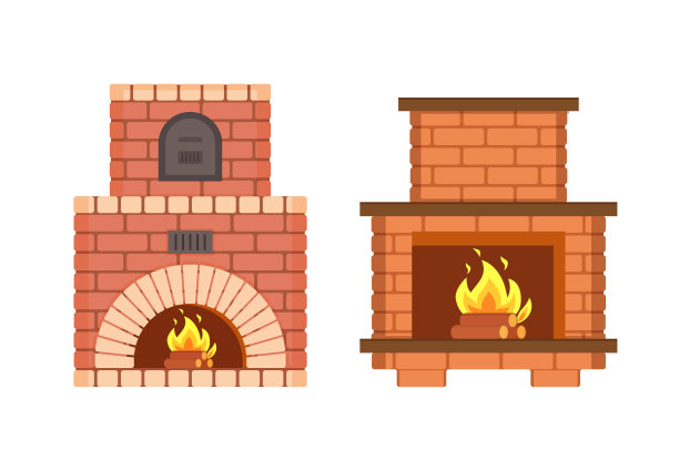 壁炉砖，红砖家具组图片下载