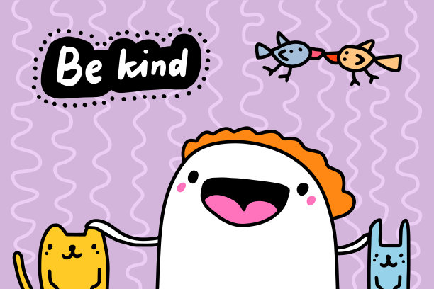 是卡通涂鸦风格的手绘矢量插画，富有表现力的触摸猫兔图片下载