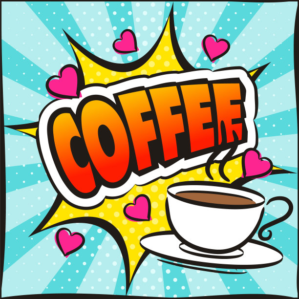 以咖啡为主题的波普艺术图片图片下载