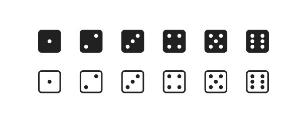 骰子图标，赌场符号。立方体孤立的简单插图。平面矢量扑克游戏概念图片下载