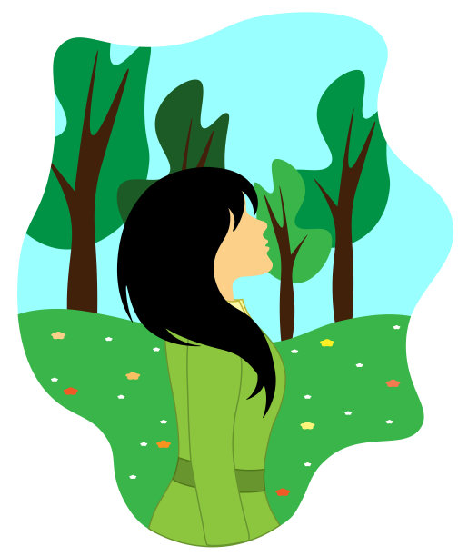 夏天在公园里的女孩图片下载