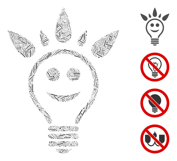 Hatch幸福的灯泡图标马赛克图片下载