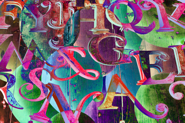 3d，字母和颜色的背景图片下载