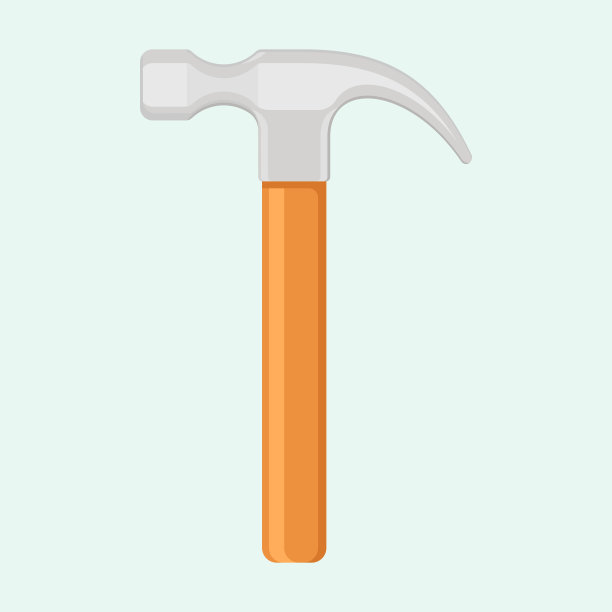 锤工具平面矢量插图。图片下载