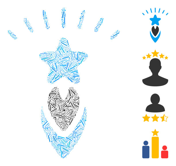 行开始星形图标马赛克图片下载