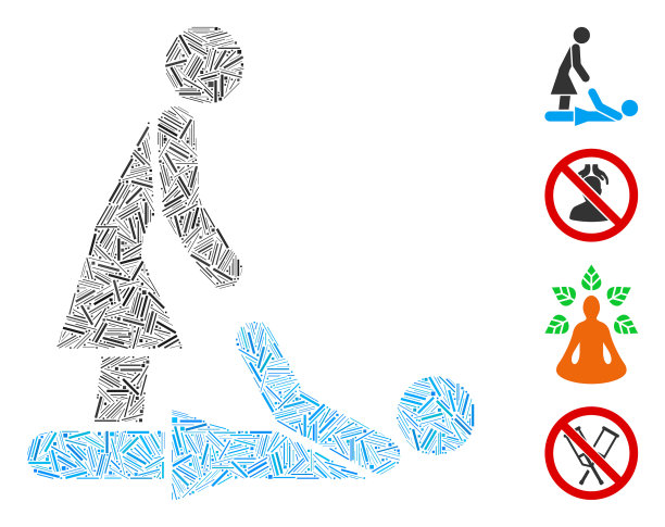 线条泰式按摩图标马赛克图片下载