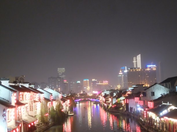 夜景清明桥古运河闭塞图片下载