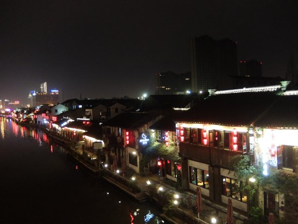 夜景清明桥古运河闭塞图片下载