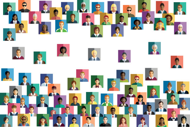 一个抽象方案的矢量插图，其中包含人物图标。图片下载