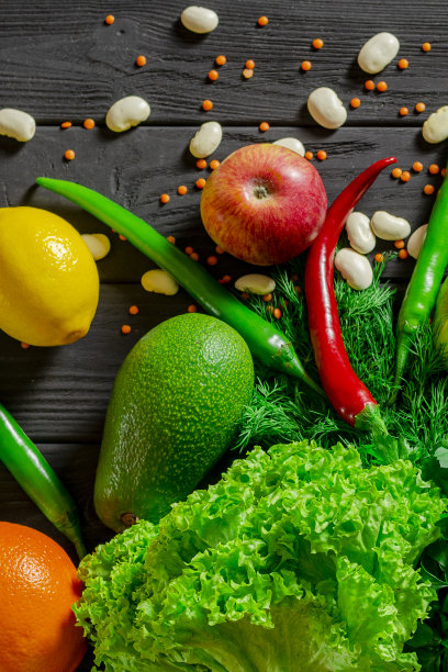 一套健康饮食的食物。素食食品集图片下载