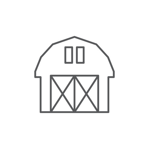 农场谷仓图标符号孤立在白色背景图片下载