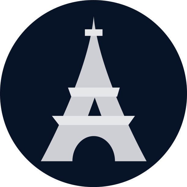 法国埃菲尔铁塔和平塔风格的标志图片下载