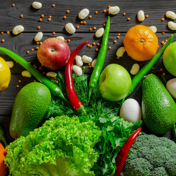 一套健康饮食的食物。素食食品集图片下载