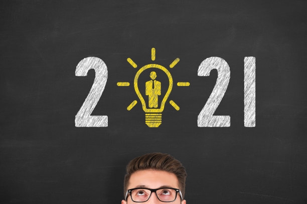新年2021招聘概念的黑板背景图片下载