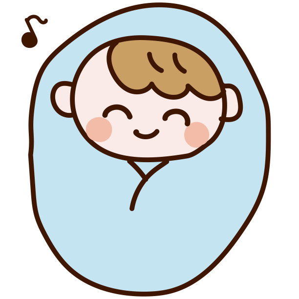 裹着蓝色襁褓的婴儿看起来很开心图片下载