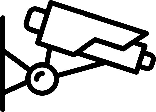 监狱保安摄像头图标轮廓风格图片下载