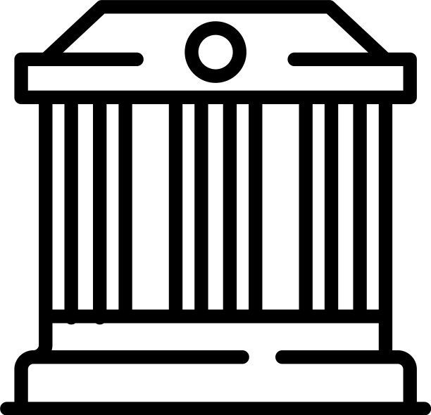 法院大楼图标轮廓风格图片下载