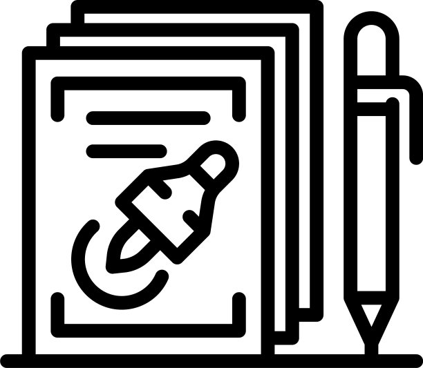 公证笔文件图标轮廓风格图片下载