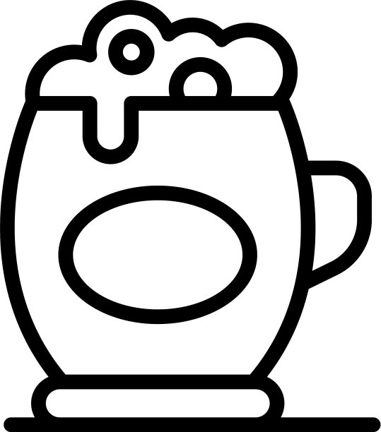 啤酒杯图标轮廓风格图片下载