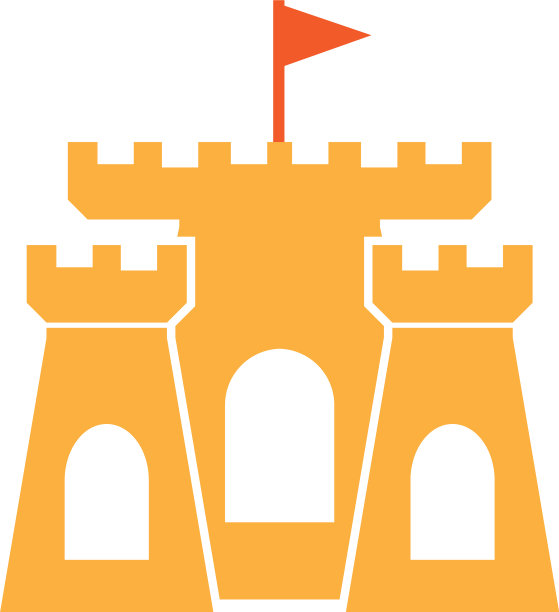 沙堡图形设计模板孤立图片下载