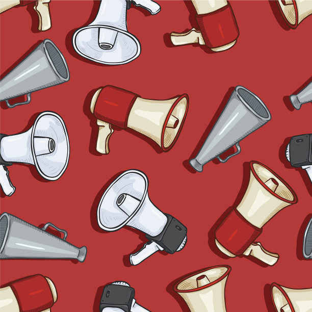 无缝图案卡通扬声器图片下载