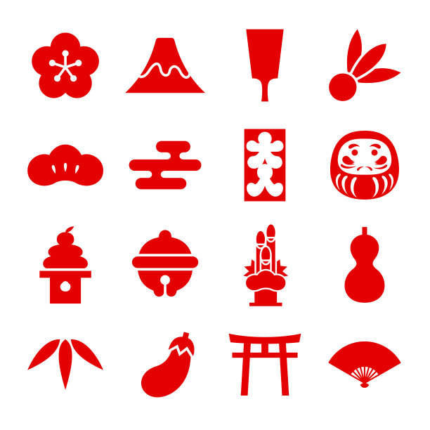 日本新年卡片的新年标志图片下载