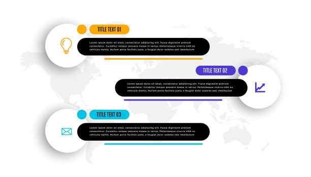 下三种风格的三种商业信息图表图片下载