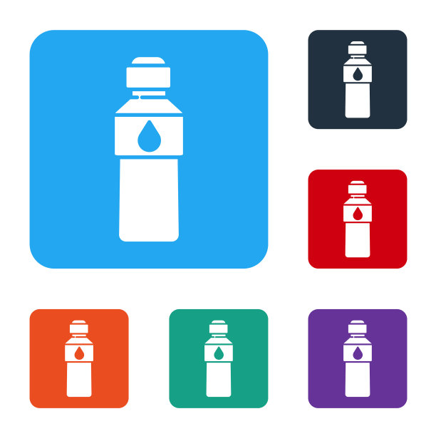 白色瓶子水图标孤立在白色上图片下载