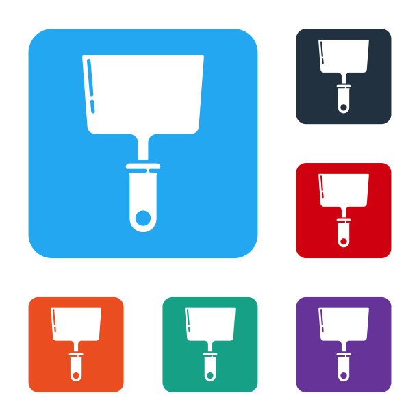 白色油灰刀图标孤立在白色图片下载