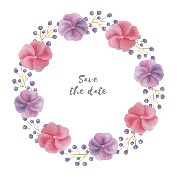 可爱的水彩花卉插图图片下载