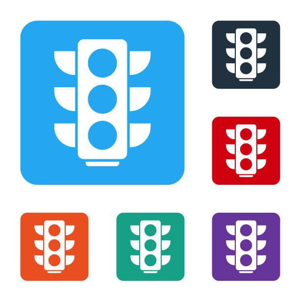 白色交通灯图标孤立在白色上图片下载