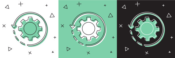 设置齿轮和箭头为工作流概念图标图片下载