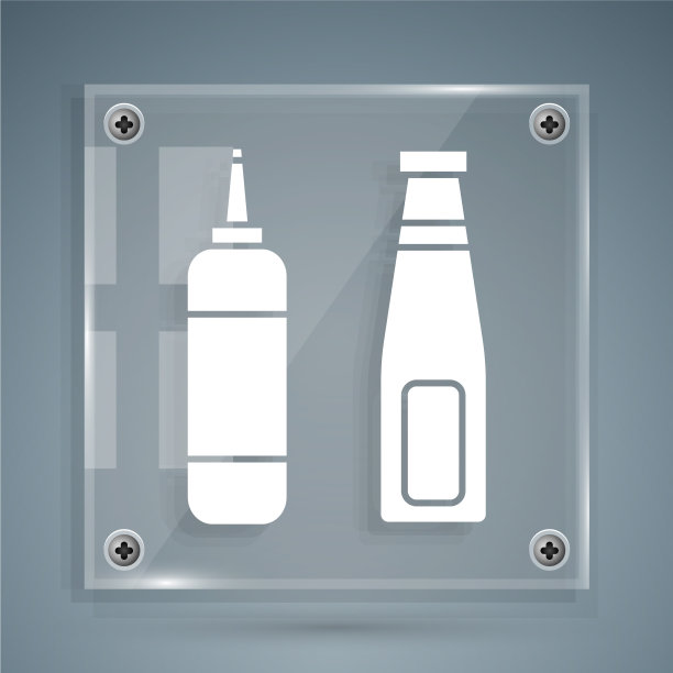 白色酱瓶图标孤立在灰色图片下载