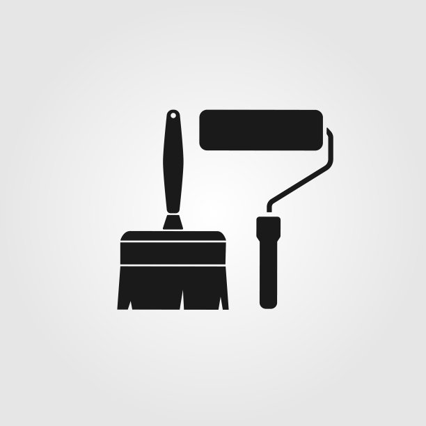 油漆刷和滚筒图标图片下载