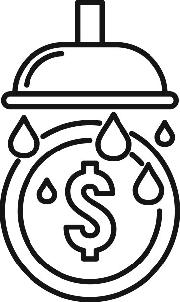 洗浴硬币图标轮廓风格图片下载