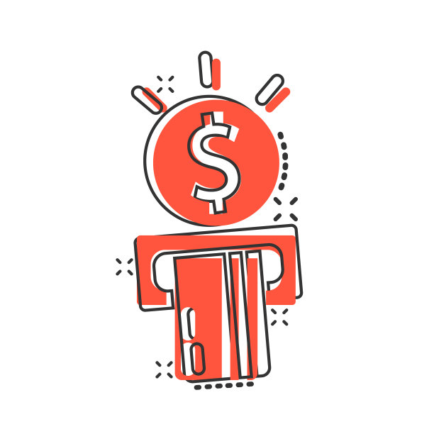 自动取款机图标在漫画风格的现金交换图片下载