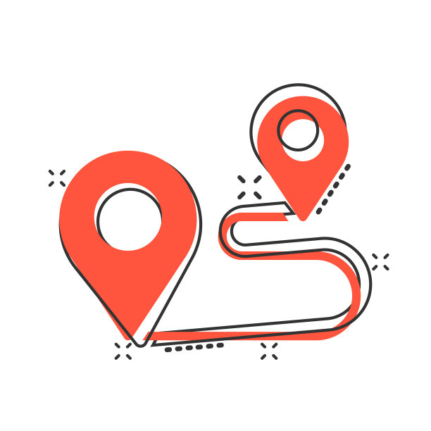地图引脚图标在漫画风格的GPS导航图片下载