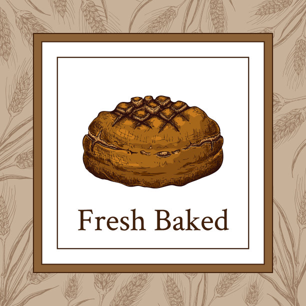 面包店糕点店标签标识传单模板图片下载