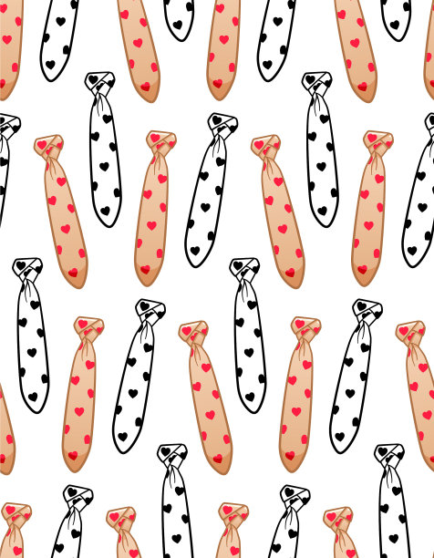 心印米色和黑色线领带图案图片下载