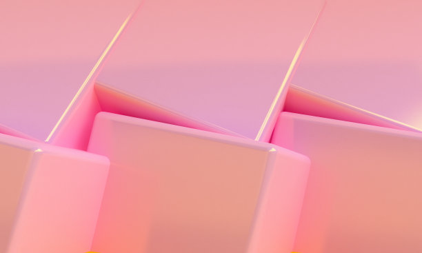 粉色几何抽象背景，时尚时尚的插画裙房，3d渲染。图片下载