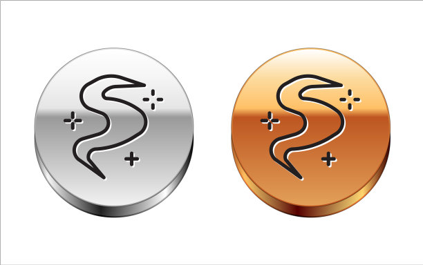 黑线魔法雾或烟雾图标隔离图片下载