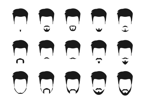 黑胡子在复古风格孤立图片下载