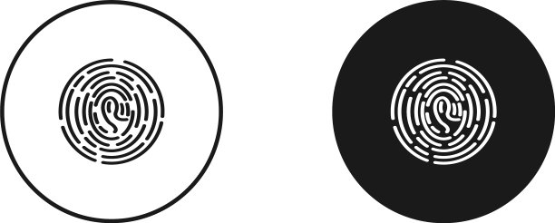 指纹触摸屏平面隔离图标简单图片下载