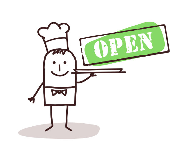 厨师厨师与开放标志图片下载